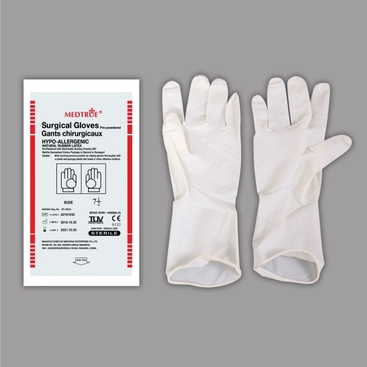 Guanti chirurgici in lattice sterilizzati monouso CE/ISO con polvere (MT58064101)